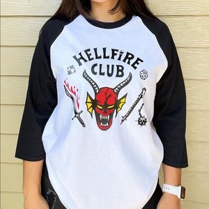 Hellfire club baseball tee